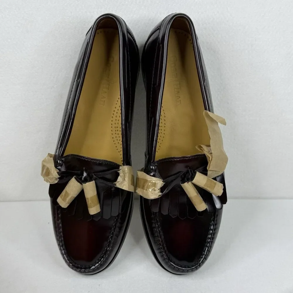 Cole Haan Men's Dress Shoes Burgundy Pinch Shawl Bow II Size 10D 1117